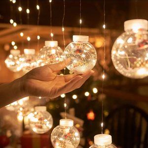 Led christmas curtains String Lights balls, Waterproof Garden home Decor